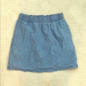 J. Crew denim colored skirt w/small white detail